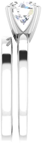 10K White 7.4 mm Round Solitaire Engagement Ring Mounting (9)