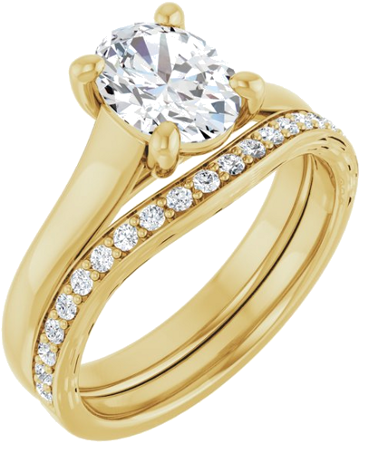 14K Yellow 8x6 mm Oval Solitaire Engagement Ring Mounting (6)