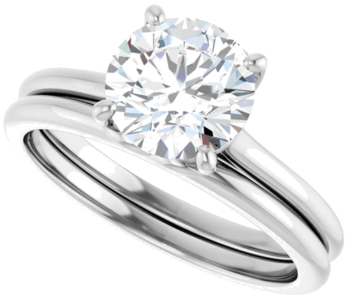 14K White  7.4 mm Round Solitaire Engagement Ring Mounting (10)