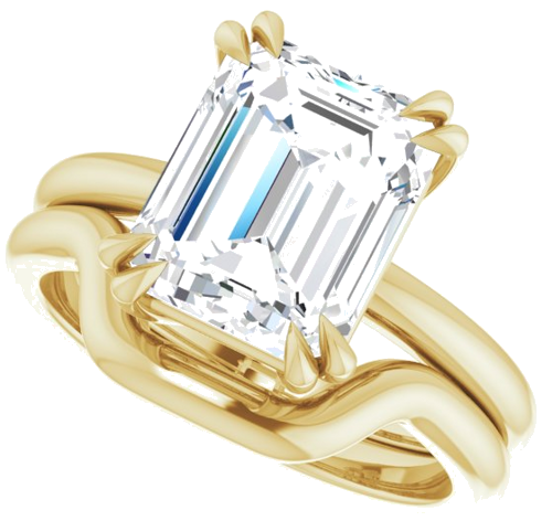 14K Yellow 10x8 mm Emerald Solitaire Engagement Ring Mounting (10)