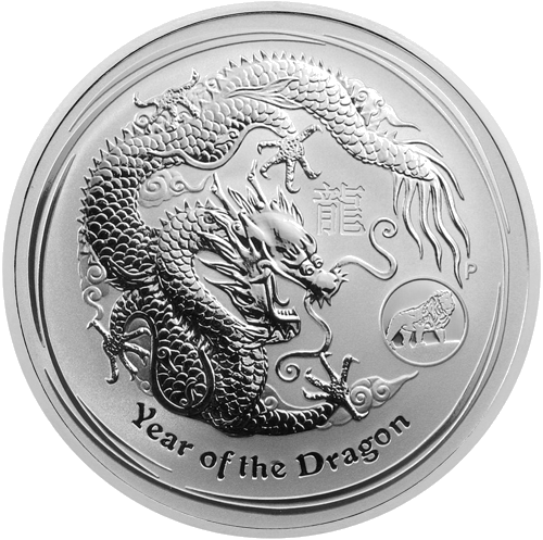 1 oz Год Дракона 2012 (Lunar II) Австралия серебряная монета Lion Privy LIMITED EDITION (1)