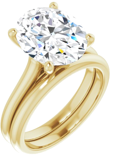 14K Yellow 12x10 mm Oval Solitaire Engagement Ring Mounting (6)