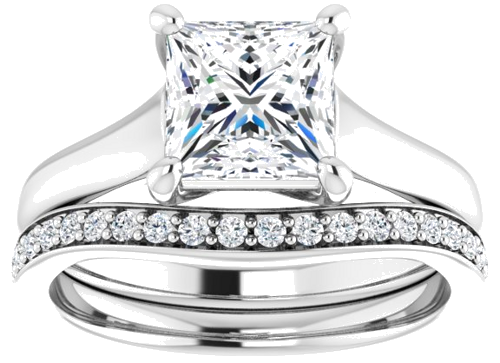 Sužadėtuvių Žiedas „Solitaire“ 585 Baltojo Aukso Square 6.5mm (8)