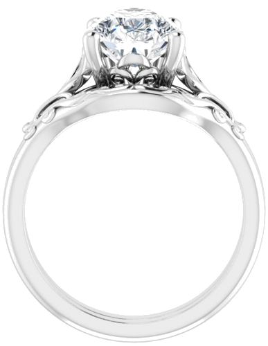 14K White 12x8 mm Pear Solitaire Engagement Ring Mounting (7)