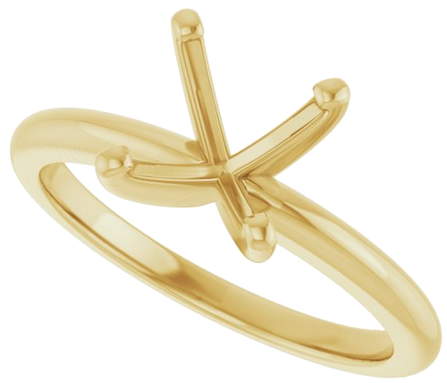 14K Yellow  8.2 mm Round Solitaire Engagement Ring Mounting (5)