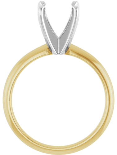 14K Yellow   White 7.8-8.6 mm Round 4-Prong Solitaire Ring Mounting (2)