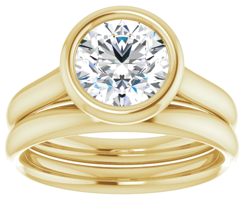 14K Yellow  7.4 mm Round Solitaire Engagement Ring Mounting (8)