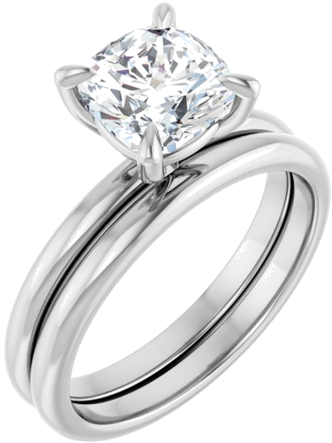 Platinum  7x7 mm Cushion Solitaire Engagement Ring Mounting (6)