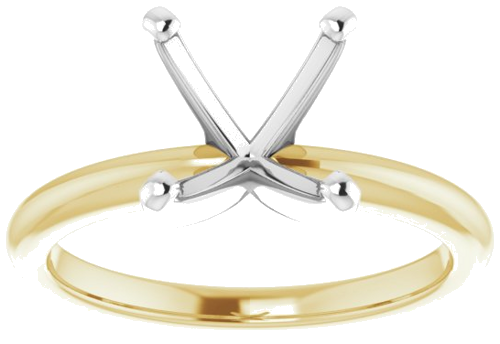 14K Yellow   White  9 mm Round Solitaire Engagement Ring Mounting (3)