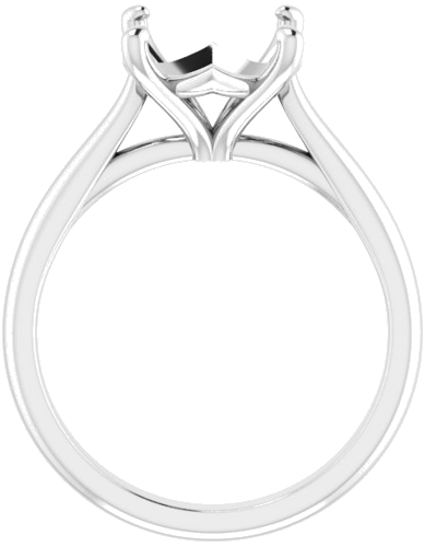 14K White 10 mm Round Solitaire Engagement Ring Mounting (2)