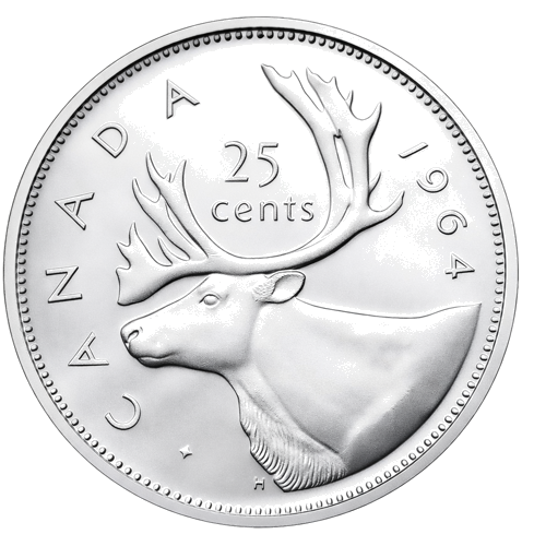 25 centi Elizabete II (1953-1964) Kanāda sudraba monēta (1)