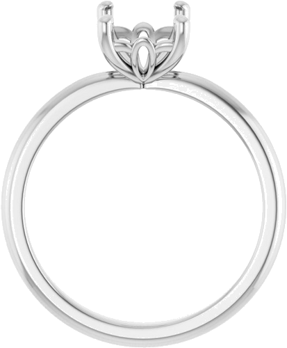 14K White 8x6 mm Emerald Solitaire Engagement Ring Mounting (2)