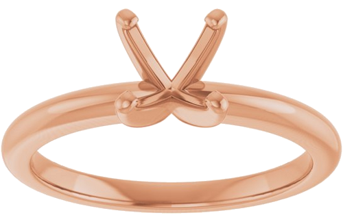 Sužadėtuvių Žiedas „Solitaire“ 585 Rožinis Aukso Round 6.5mm (3)