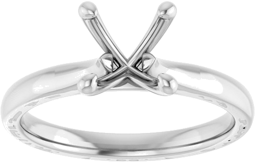 Sužadėtuvių Žiedas „Solitaire“ 585 Baltojo Aukso Round 7.4mm (3)