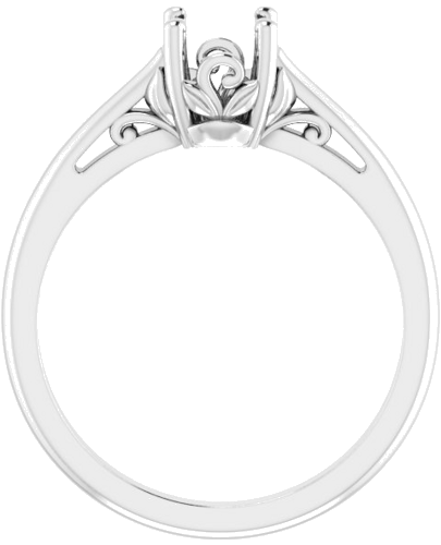 14K White 5.8 mm Round Solitaire Engagement Ring Mounting (2)