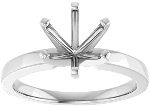 14K White 8 mm Round Solitaire Engagement Ring Mounting (3)