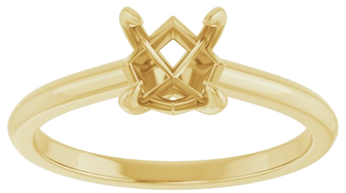 14K Yellow 6.5 mm Round Solitaire Engagement Ring Mounting (3)