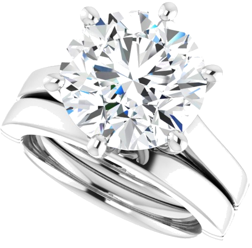 14K White  11 mm Round Solitaire Engagement Ring Mounting (10)