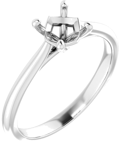 Sužadėtuvių Žiedas „Solitaire“ 585 Baltojo Aukso Round 6mm (1)