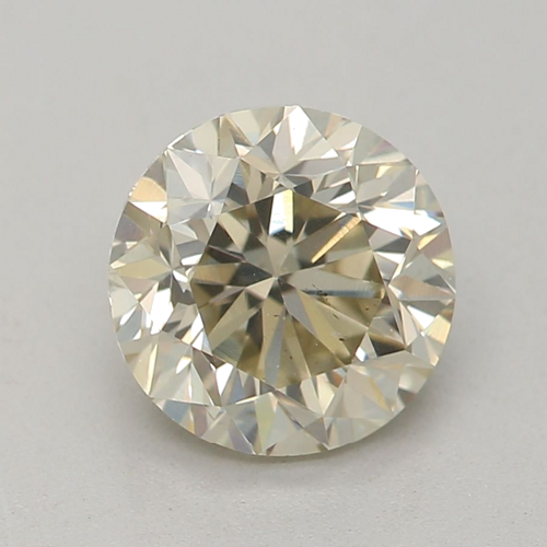 0.92 carat Fancy Light Brownish Greenish Yellow-SI1 GD cut Natūralus Round Deimantas (1)