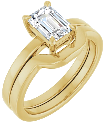 Sužadėtuvių Žiedas „Solitaire“ 585 Geltonojo Aukso Emerald 7mm x 5mm (6)