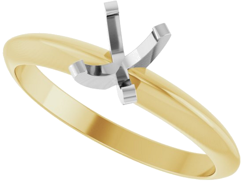 Sužadėtuvių Žiedas „Solitaire“ 585 Baltojo Ir Geltonojo Aukso Oval 6mm x 4mm (5)