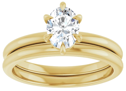 Sužadėtuvių Žiedas „Solitaire“ 585 Geltonojo Aukso Oval 7mm x 5mm (8)