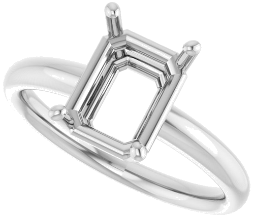 Sužadėtuvių Žiedas „Solitaire“ 14k white gold Emerald 9mm x 7mm (5)
