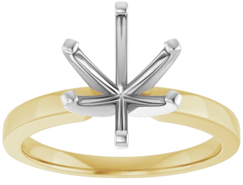 14K Yellow White 10x8 mm Oval Solitaire Engagement Ring Mounting (3)