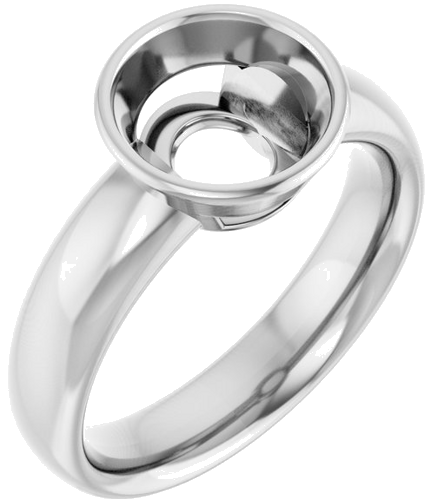 14K White 8.2 mm Round Engagement Ring Mounting (1)