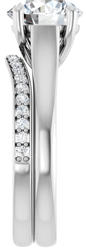 Sužadėtuvių Žiedas „Solitaire“ 585 Baltojo Aukso Round 8.2mm (9)