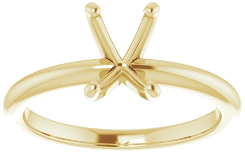 14K Yellow  7x5 mm Emerald Solitaire Engagement Ring Mounting (3)