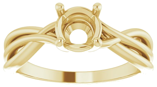 14K Yellow 6 mm Round Solitaire Engagement Ring Mounting (3)