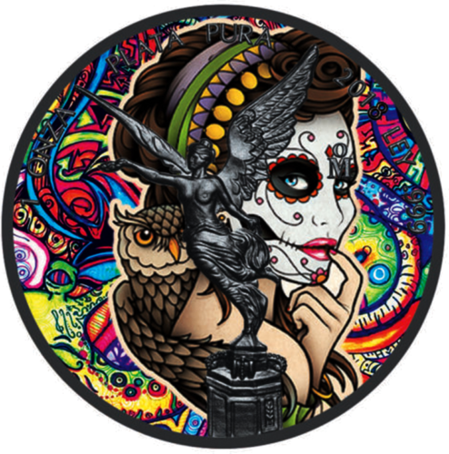 1 oz La Catrina - Libertad (Art of Color collection) цветная серебряная монета (1)