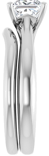 Sužadėtuvių Žiedas „Solitaire“ 585 Baltojo Aukso Square 5.5mm (9)