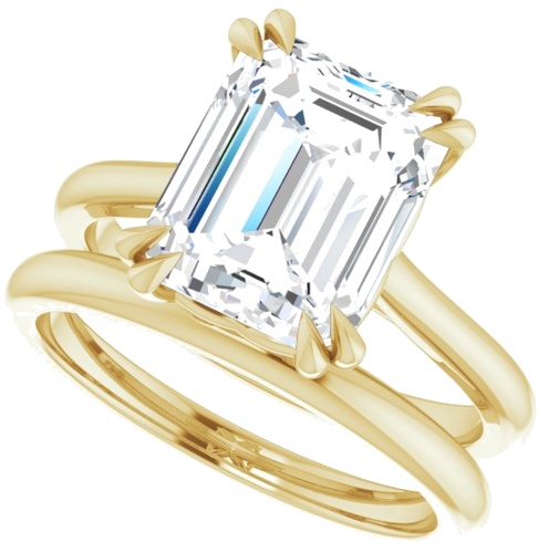 14K Yellow 10x8 mm Emerald Solitaire Engagement Ring Mounting (9)