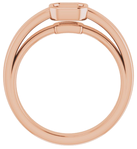 14K Rose  5 mm Asscher Solitaire Engagement Ring Mounting (2)