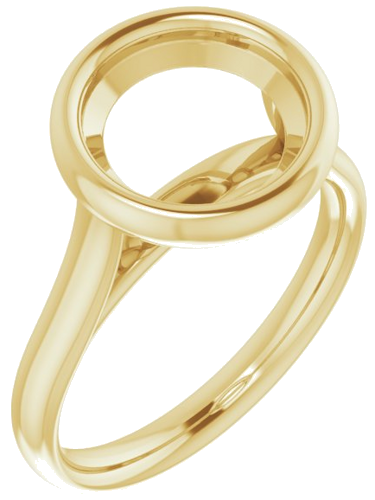 14K Yellow 9.4 mm Round Solitaire Engagement Ring Mounting (1)