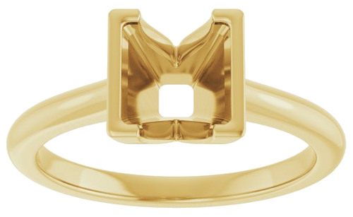 Sužadėtuvių Žiedas „Half Bezel Solitaire“ 585 Geltonojo Aukso Square 6mm (3)