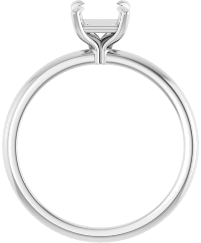 14K White  5x5 mm Square Solitaire Engagement Ring Mounting (2)