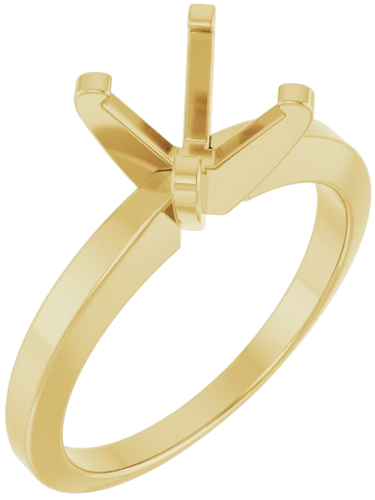 14K Yellow 7 mm Round Solitaire Engagement Ring Mounting (1)