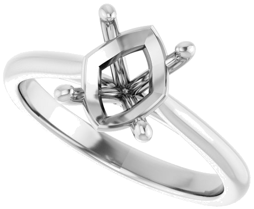 Sužadėtuvių Žiedas „Solitaire“ 950 Platinos Oval 9mm x 7mm (5)