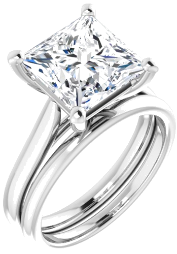 14K White 9 mm Square Engagement Ring Mounting (6)