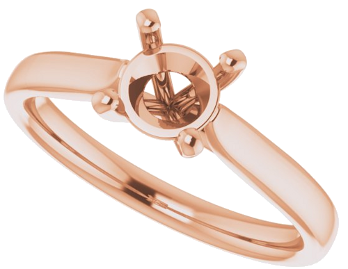 14K Rose 6 mm Round Engagement Ring Mounting (5)