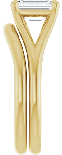 Sužadėtuvių Žiedas „Solitaire“ 585 Geltonojo Aukso Emerald 7mm x 5mm (9)