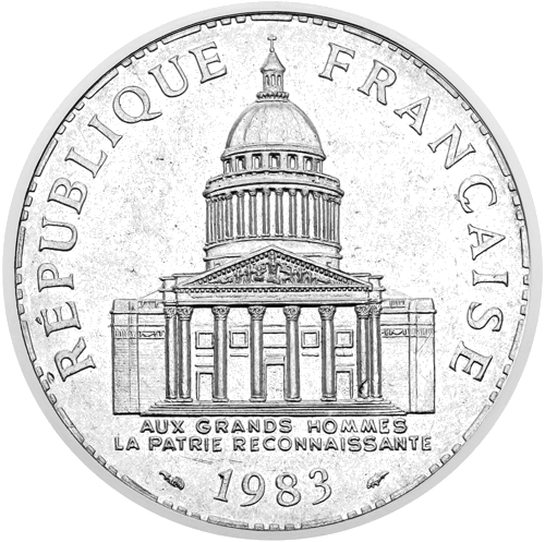 100 frankų Panteonas (1982–2001) Prancūzija sidabrinė moneta (1)