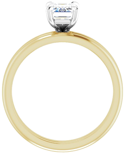 14K Yellow White 7 x 5 mm Emerald Engagement Ring Mounting (7)