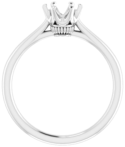 14K White 6 mm Round Engagement Ring Mounting (2)