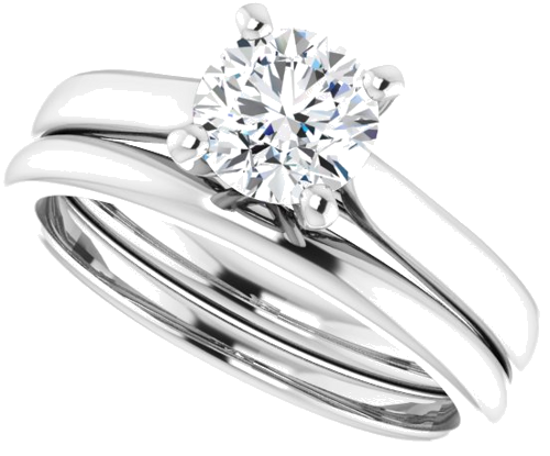 Sužadėtuvių Žiedas „Solitaire“ 950 Platinos Round 6mm (10)