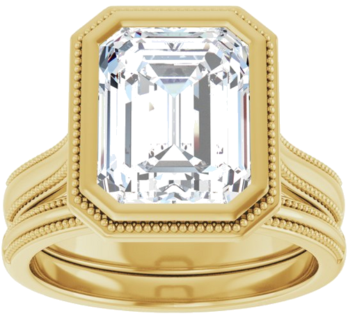 Sužadėtuvių Žiedas „Solitaire“ 585 Geltonojo Aukso Emerald 10mm x 8mm (8)